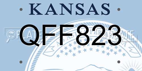 QFF823 Kansas License Plate