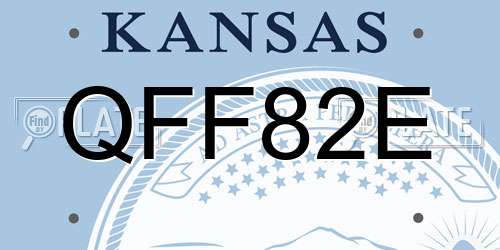 QFF82E Kansas License Plate