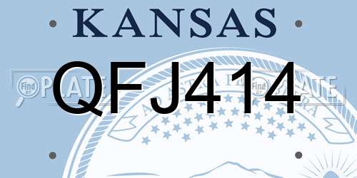 QFJ414 Kansas License Plate