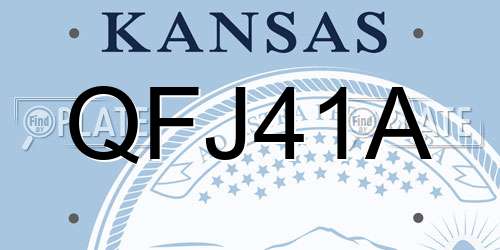 QFJ41A Kansas License Plate