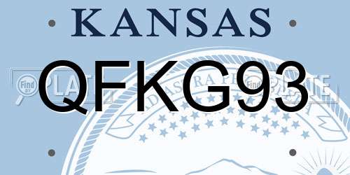 QFKG93 Kansas License Plate