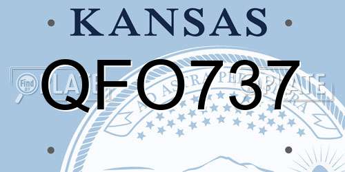 QFO737 Kansas License Plate