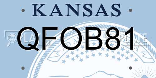 QFOB81 Kansas License Plate