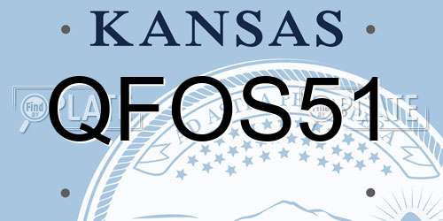 QFOS51 Kansas License Plate