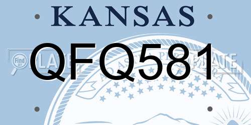 QFQ581 Kansas License Plate