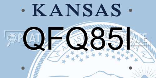 QFQ85I Kansas License Plate
