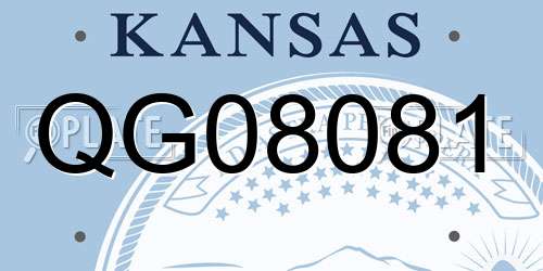 QG08081 Kansas License Plate
