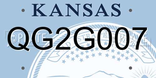 QG2G007 Kansas License Plate