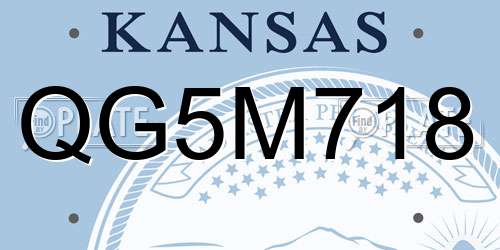 QG5M718 Kansas License Plate