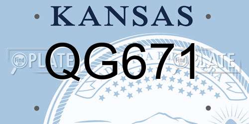 QG671 Kansas License Plate