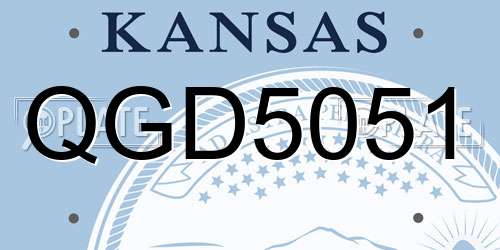 QGD5051 Kansas License Plate