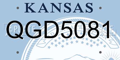 QGD5081 Kansas License Plate