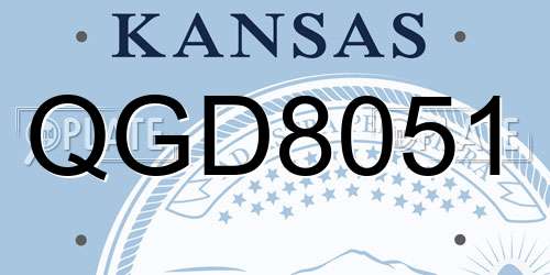QGD8051 Kansas License Plate