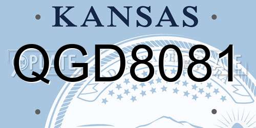 QGD8081 Kansas License Plate