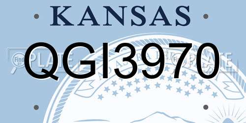 QGI3970 Kansas License Plate