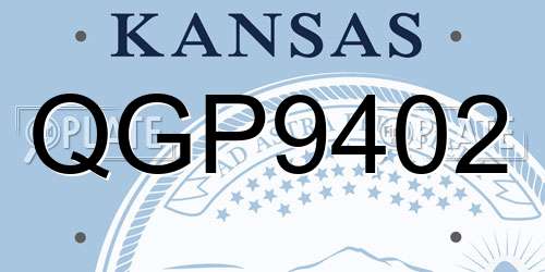 QGP9402 Kansas License Plate