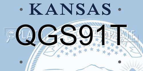 QGS91T Kansas License Plate