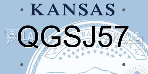 QGSJ57 Kansas License Plate