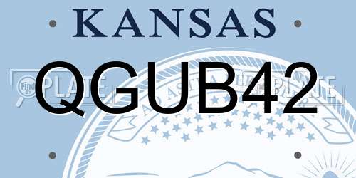 QGUB42 Kansas License Plate