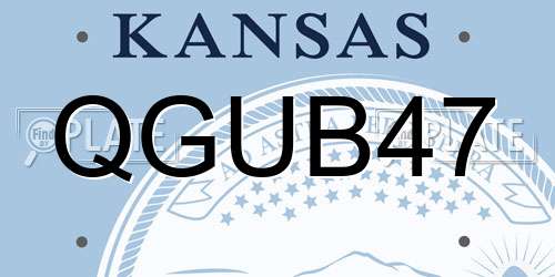 QGUB47 Kansas License Plate