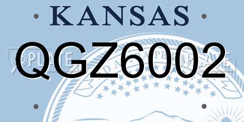 QGZ6002 Kansas License Plate