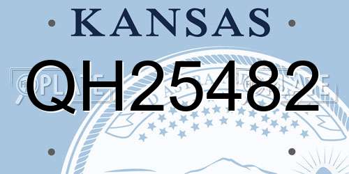 QH25482 Kansas License Plate
