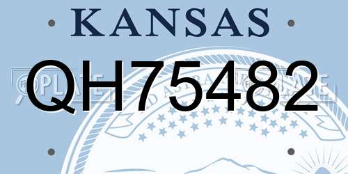 QH75482 Kansas License Plate