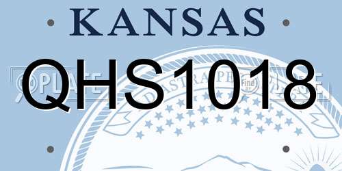 QHS1018 Kansas License Plate