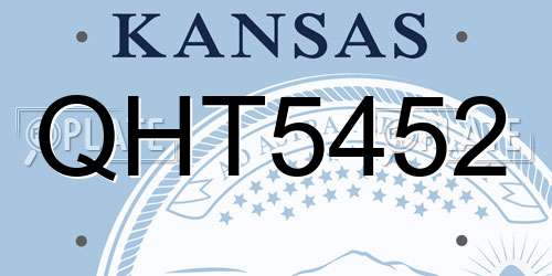 QHT5452 Kansas License Plate