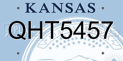 QHT5457 Kansas License Plate