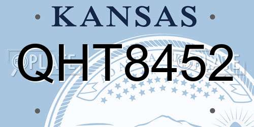 QHT8452 Kansas License Plate
