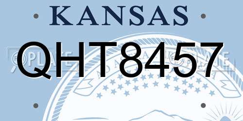 QHT8457 Kansas License Plate