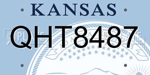 QHT8487 Kansas License Plate