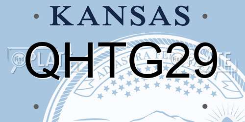 QHTG29 Kansas License Plate