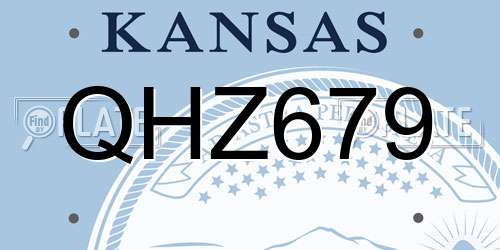 QHZ679 Kansas License Plate