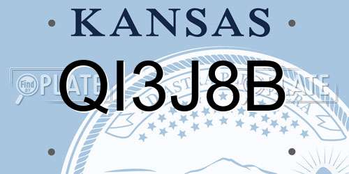 QI3J8B Kansas License Plate