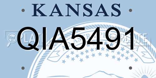 QIA5491 Kansas License Plate