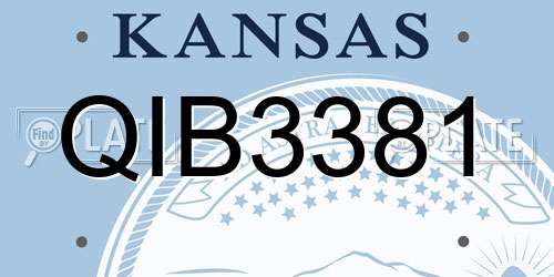 QIB3381 Kansas License Plate