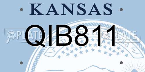 QIB811 Kansas License Plate
