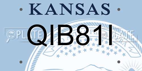 QIB81I Kansas License Plate