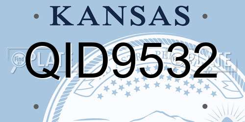 QID9532 Kansas License Plate