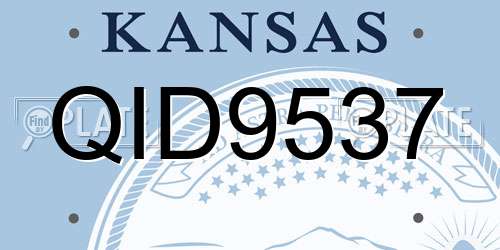 QID9537 Kansas License Plate