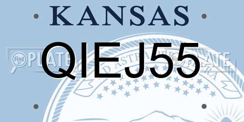 QIEJ55 Kansas License Plate