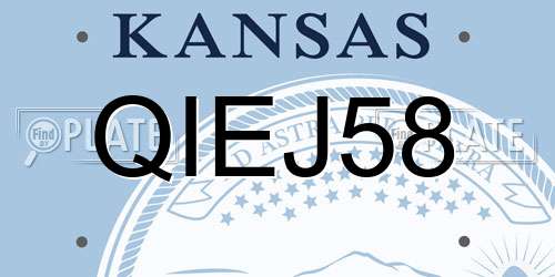 QIEJ58 Kansas License Plate
