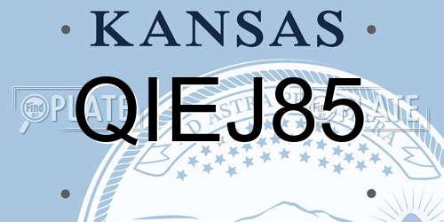 QIEJ85 Kansas License Plate