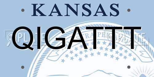 QIGATTT Kansas License Plate