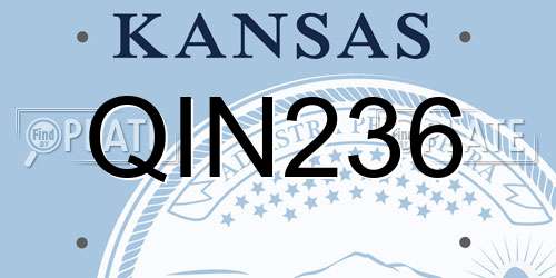 QIN236 Kansas License Plate