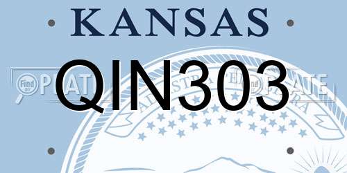QIN303 Kansas License Plate