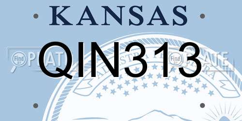 QIN313 Kansas License Plate