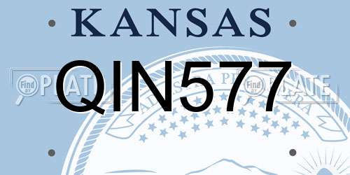 QIN577 Kansas License Plate